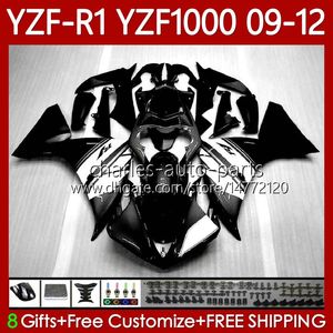 Feedings brancos de OEM Black para Yamaha YZF-R1 YZF R1 1000 CC YZF1000 YZFR1 09 10 11 12 Bodywork 92No.39 YZF R 1 1000CC 2009 2010 2012 YZF-1000 2009-2012 Moto Body Kit