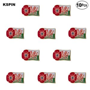 Wales Poppy Flower Lapel Pin Flag Badge Brosch Pins Badges 10st mycket