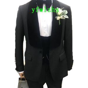 ハンサムな新郎紳士ワンボタン新郎タキシードショールラペル男性スーツウェディング/プロム/ディナーマンブレザー（ジャケット+パンツ+ネクタイ+ベスト）W623