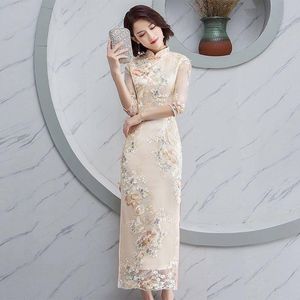 Vestuário étnica Festa Mulheres Vestido Luxo China Estilo Elegante Banquete Long Qipao Oriental Casamento Feminino Slim Prom Cheongsam Vestidos Vestido S-