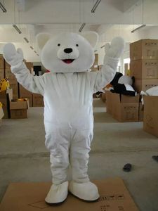 Performance White Polar Bear Mascot Costume Halloween Christmas Fancy Party vegetable Cartoon Character Outfit Suit Adult Women Men Dress Carnival Unisex Adults