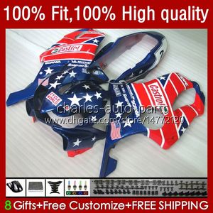 OEM Fairings For HONDA CBR600F4i CBR 600F4i 600 F4i FS CC F4 i 2004-2007 55No.121 CBR600FS CBR600 F4i Red blue stars 04 05 06 07 600CC 2004 2005 2006 2007 Injection mold Kit