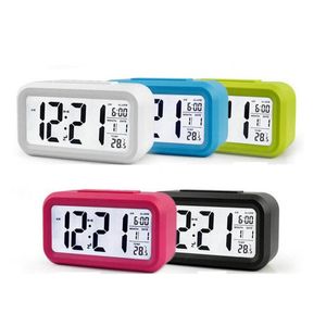 LED Digital Alarm Clock Student Table with Temperature Calendar Snooze Function Clocks for Home Office Travel