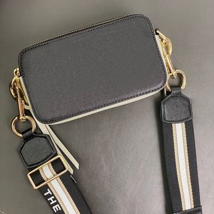 Women's bag snapshot hot cross-body bag wide shoulder strap matching color small camera bag luxury brand high quality