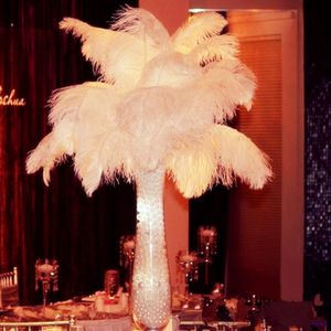 100 Pcs/lot Party Decor 45-50 CM 18-20" Top Quality Fluffy White Ostrich Feather For Wedding Decoration Supplies