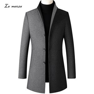Plus Größe 5XL Fashion Solid Männer Wollmantel Winter Smart Casual Dünne Kaschmir Mantel 211122
