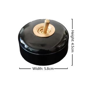 Smart Home Control Way ściany Retro Ceramiczne przełączanie przełącznika Metalowa dźwignia Creative Okrągłe chwilowe LED Light Black White Brown