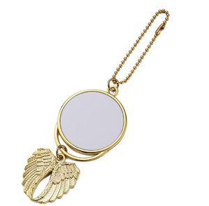 Party Gift Sublimation Air Fresheners White Blank DIY Customized Gifts Three Styles Car Pendants Metal Angel Wings Ornaments SN2673