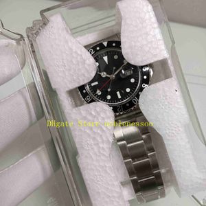 Echte foto en geschenkdoos heren vintage horloge BP fabriek heren zwarte wijzerplaat mm roestvrij stalen armband mannen automatische mechanische horloges horloges