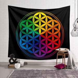 Rektangel Polyester Tapestries 3d Digital Utskrift Space Astronaut Färg Mandala Vägg Hängande Väggmålning Yoga Mats Personlig Picnic Blanket Sofa Cover