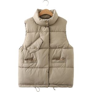 Dorywczo stałe bawełniane liniowca kurtka dla kobiet jesień zima odzież wierzchnia bez rękawów pojedynczy piersi płaszcze zagęścić Veste Femme 210819