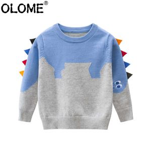 Baby Boy Ubrania Dzieci Dinozaur Sweter Dzieci Jesienne Pulowers Maluch Sweter Dzianiny Unisex Dzieci Topy Olome Cute Clota Y1024