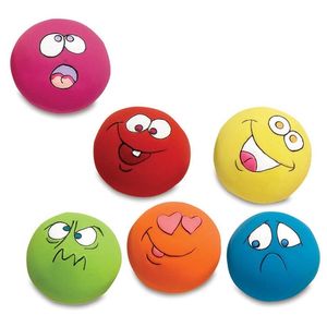 Ly 6 Pz/set Pet Cat Dog Toys Denti Squeaker Ball Puppy Squeaky Sound Face Fetch Play Toy per cani di piccola taglia Gomma da masticare 211111