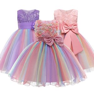 2021 Nowe Girls Dress Wedding Party Princess Christmas Dresse For Girl Party Costume Kids Cotton Party Girls Odzież 1-12 YRS Q0716