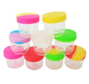 2021 100 X Glass Concentrate Containers Jars With Air Tight Silicone Lid Small Round Storage Jar For Oil, Waxes, Cosmetics