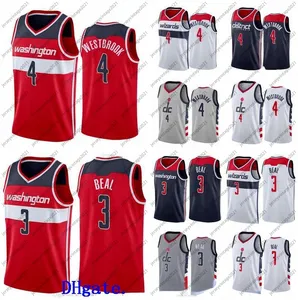 Männer Basketball WashingtonCity Team 4 Westbrook 2 Wall 3 Beal 8 Hachimura 2020-21 rot weiß City ärmelloses Trikot und Shorts