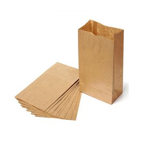 2021 Nya 50pcs Kraft Paper Bag Brown Party Bröllop Favoriter Handgjorda Brödkakor Presentväskor Kakor Förpackning Förpackningsmaterial