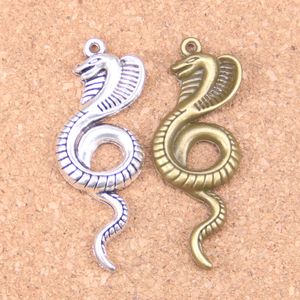 20 pcs Antique Prata Bronze Banhado Rei Cobra Cobra Encantos Pingente DIY Colar Pulseira Pulseira Bangle Achados 49 * 19mm