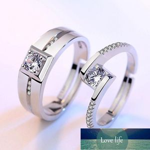 Anel zircon anel de casamento prata cor anéis para mulheres anel homens prata banhado jóias anillos casal jóias dia dos namorados preço de fábrica