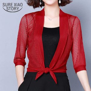 Women coats fashion ladies harajuku short Solid Three Quarter office lady Open Stitch women 3723 50 210527