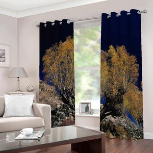 Tenda Tende Autunno Grande Albero Paesaggio Po Tende Grande Finestra Per Soggiorno Camera Da Letto Scenario Notturno Blackout Home Decor