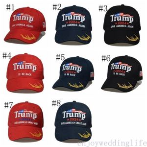 8 stili Novità 2024 Trump Berretto da baseball USA Elezioni presidenziali TRMUP stesso stile Cappello Ricamato Ponytail Ball Cap DHL spedizione veloce lx