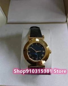 Hot Brand Women Quartz Watch Black Roman Dial Gold Ball Bead Bezel Clock Real Leather Wristwatch Gold Metal Clock