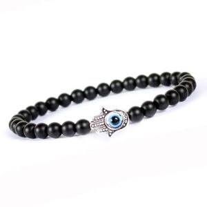 Türkische 20pcs böse Augen Perlenarmbänder für Männer und Frauen, schwarze Natursteinperlen Obsidian Yoga Handschmuck Accessoires h