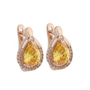 Dangle & Chandelier Trend 2021 Simple Design Natural Zircon Drop Earrings Women Party Fashion Jewelry 585 Rose Gold Bridal Wedding