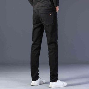 Herren Jeans Designer und Herbst Winter Schwarz Korean Slim Fit Small Straight Elastic A Brand Youth Soft 2y9c