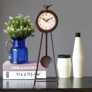 Desk & Table Clocks American Creative Clock Vintage Living Room Silent Luxury Digital Office Relogio De Mesa Home Decoration 50