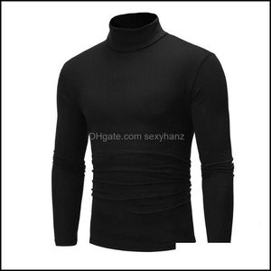 Herren Pullover Kleidung Bekleidung Rollkragen Mode Lässig Baumwolle Skivvy Rollkragen Stretch Tops Drop Lieferung 2021 1Zrxe