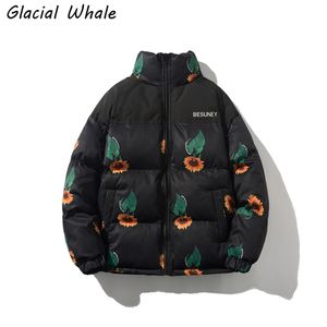 Glacialwhale para baixo jaqueta homens moda inverno harajuku jaqueta de carga casaco à prova de vento Hiphop streetwear casaco preto para homens 211110