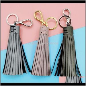 Keychains Fashion Aessory Drop Delivery 2021 Tassel Vintage Leather Tassels Fringe For Purl Rame DIY Jewelry Keychain Mobiltelefonband