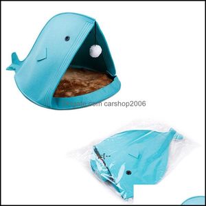 Cat Carriers,Crates & Houses Supplies Pet Home Garden Non-Woven Foldable Felt Nest Houses, Shark Type, Removable And Washable Gwe11316 Drop