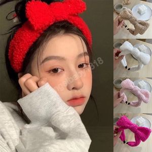 Herbst Winter Plüsch Frauen Kopf Hoops Nette Süße Gesicht Waschen Breiten Stirnband Koreanischen Stil Stilvolle Haar Hoops Haar Zubehör