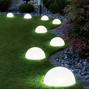 Solljus Ground Garden Lawn Lamp 5 LED-lampor Powered Half Ball Formade Lights Vattentät Patchway Landscape