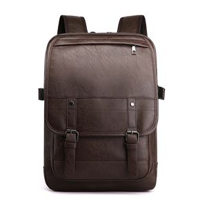 Mode Rucksäcke Herren Reise Büchertasche Business Schule 15 Zoll Laptop Student College Vintage Braune Ledertasche