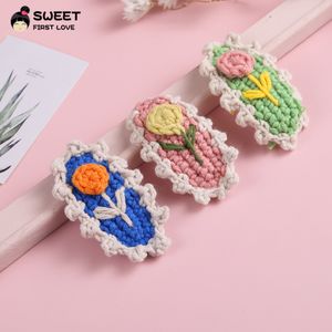 Lindo Flor Hairpins BB Cabelo Clipe para Meninas Cable Malha Floral Headwears Kawaii Presentes de Aniversário Barrettes Barrettes Acessório do Cabelo