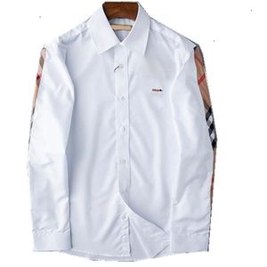 Mens Designer Shirts Brand Clothing Men Long Sleeve Dress Shirt Hip Hop Style High Quality Cotton TopsM-3XL#02