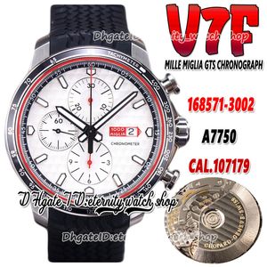 2022 V7F V2 168571-3002 ETA A7750 Automatik-Chronograph Herrenuhr, weißes Zifferblatt, Kautschukarmband, Edelstahlgehäuse, neueste Upgrade-Version, Ewigkeits-Stoppuhr-Uhren