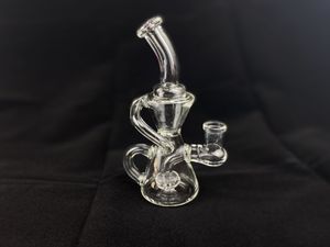 Rökrör, jättefint 8 tum högt glas, Recycler Bong glas hantverk 14 mm skål