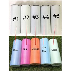 Sublimation Sunshine Sensitive Slim Tumbler Stainless Steel 20oz All Straight Tumblers UV Color Change Travel Cup for Summer