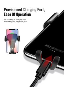 Automatisk låsande mobiltelefonhållare Gravity Universal Air Vent GPS Car Mount Stand Grille Buckle Type Compatible All For iPhone220J