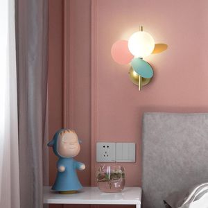 Wandleuchte LED Light Indoor Blumenform Lampen Moderne Metalllampen mit Glas Lampenschirm Für Kinder Zimmer Schlafzimmer Dekor