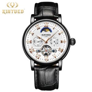 Uhr Männer Luxus Wasserdichte Leder Tourbillon Skeletonr Mechanische Automatische Chronograph Uhren Hombre Armbanduhren