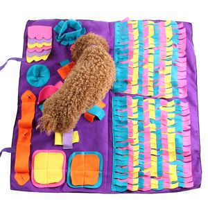 Dog Snuffle Pet Cat Slow Feeding Puzzle Leak Food Training Nosework Blanket Activity Mat for Foraging Skill 657 V2