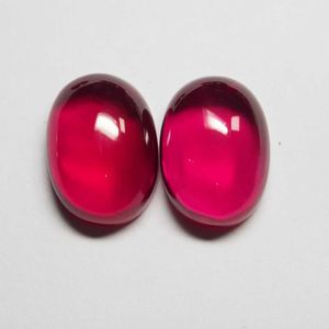 12 * 16mm 5 Parça / Çok Yüksek Kalite Kırmızı Taş Oval Flatback Cabochon Ruby Corundum Takı için H1015