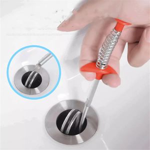 60cm Flexible Sink Claw Pick Up Toilets Seat Covers Kitchen Cleaning Tools Pipeline Dredge Sinks Hair Brush Cleaner Bend Tool With Spring Grip HH21-351