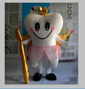 Masquerade happy teeth angel Mascot Costume Halloween Christmas Fancy Party Personaggio dei cartoni animati Outfit Suit Adult Women Men Dress Carnival Unisex Adults